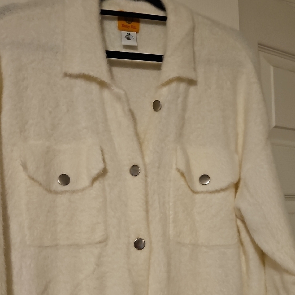 Ruby Rd. Cream Button-Up Coat - Picture 3 of 3